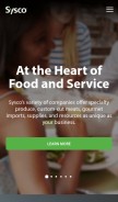 How sysco.com looks like on a mobile device such as an iPhone.