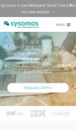 How sysomos.com looks like on a mobile device such as an iPhone.