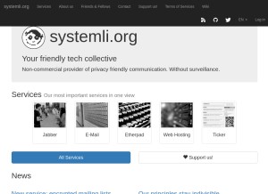 How systemli.org looks like on a tablet such as an iPad.