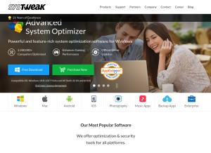 How systweak.com looks like on a tablet such as an iPad.