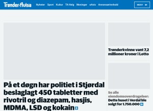 How t-a.no looks like on a tablet such as an iPad.