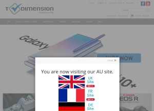 How t-dimension.com looks like on a tablet such as an iPad.