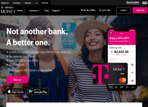 How t-mobilemoney.com looks like on a tablet such as an iPad.