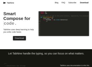 How tabnine.com looks like on a tablet such as an iPad.