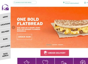 How tacobell.com looks like on a tablet such as an iPad.