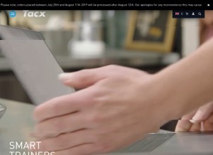 How tacx.com looks like on a tablet such as an iPad.