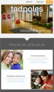 How tadpoles.com looks like on a mobile device such as an iPhone.