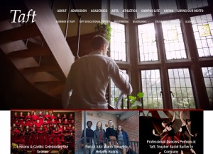 How taftschool.org looks like on a tablet such as an iPad.