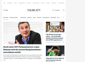 How tagblatt.ch looks like on a tablet such as an iPad.