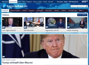 How tagesschau.de looks like on a tablet such as an iPad.