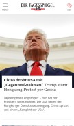 How tagesspiegel.de looks like on a mobile device such as an iPhone.