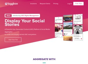 How taggbox.com looks like on a tablet such as an iPad.