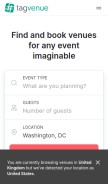 How tagvenue.com looks like on a mobile device such as an iPhone.