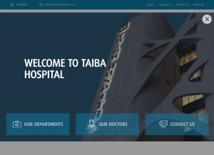 How taibahospital.com looks like on a tablet such as an iPad.