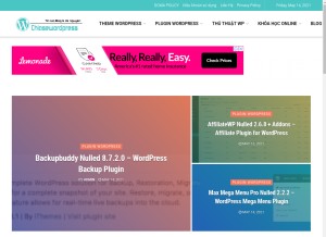 How tainguyenwordpress.com looks like on a tablet such as an iPad.