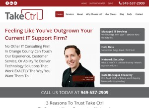 How takectrl.com looks like on a tablet such as an iPad.
