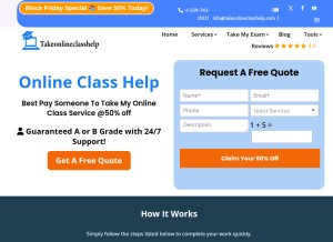 How takeonlineclasshelp.com looks like on a tablet such as an iPad.
