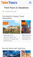 How taketours.com looks like on a mobile device such as an iPhone.
