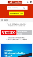 How takfonster.fr looks like on a mobile device such as an iPhone.