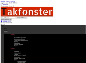 How takfonster.fr looks like on a tablet such as an iPad.