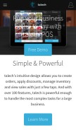 How talech.com looks like on a mobile device such as an iPhone.