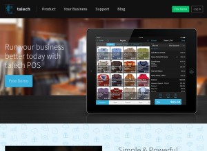 How talech.com looks like on a tablet such as an iPad.