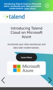 How talend.com looks like on a mobile device such as an iPhone.