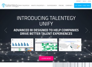 How talentegy.com looks like on a tablet such as an iPad.
