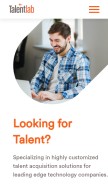 How talentlab.com looks like on a mobile device such as an iPhone.