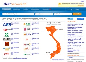 How talentnetwork.vn looks like on a tablet such as an iPad.