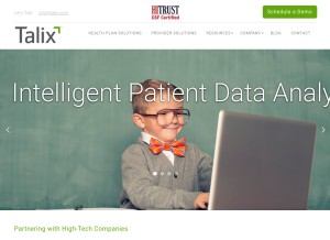 How talix.com looks like on a tablet such as an iPad.
