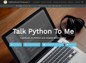 How talkpython.fm looks like on a tablet such as an iPad.