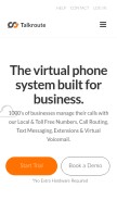 How talkroute.com looks like on a mobile device such as an iPhone.