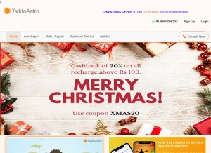 How talktoastro.com looks like on a tablet such as an iPad.