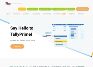 How tallysolutions-uae.com looks like on a tablet such as an iPad.