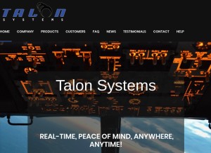 How talonsystems.com looks like on a tablet such as an iPad.