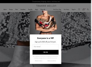 How tamaramellon.com looks like on a tablet such as an iPad.