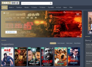 How tamildbox.com looks like on a tablet such as an iPad.
