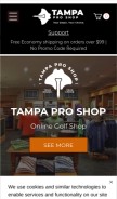 How tampaproshop.com looks like on a mobile device such as an iPhone.