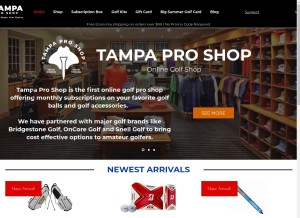 How tampaproshop.com looks like on a tablet such as an iPad.