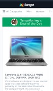How tanga.com looks like on a mobile device such as an iPhone.
