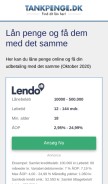 How tankpenge.dk looks like on a mobile device such as an iPhone.