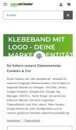 How tapemonster.de looks like on a mobile device such as an iPhone.