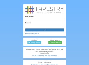 How tapestryjournal.com looks like on a tablet such as an iPad.