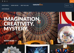 How tapestryking.com looks like on a tablet such as an iPad.