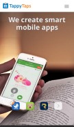 How tappytaps.com looks like on a mobile device such as an iPhone.
