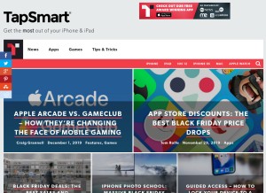 How tapsmart.com looks like on a tablet such as an iPad.