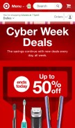 How target.com looks like on a mobile device such as an iPhone.