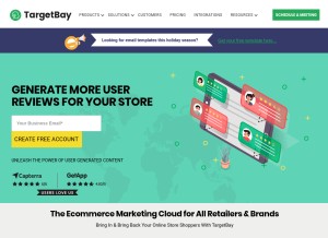 How targetbay.com looks like on a tablet such as an iPad.
