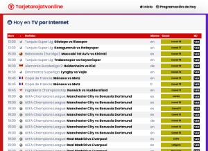 How tarjetarojatvonline.com looks like on a tablet such as an iPad.